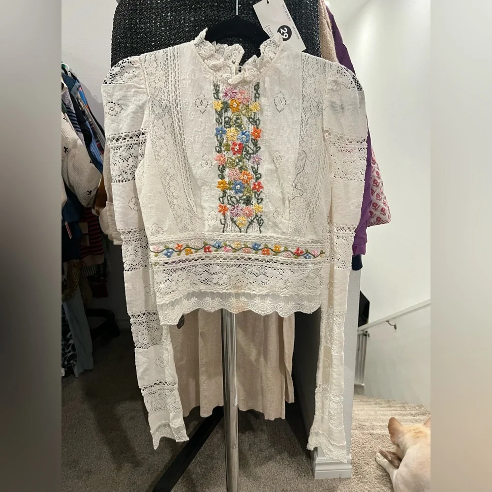 Free People Garden Grace Top, XS NWT